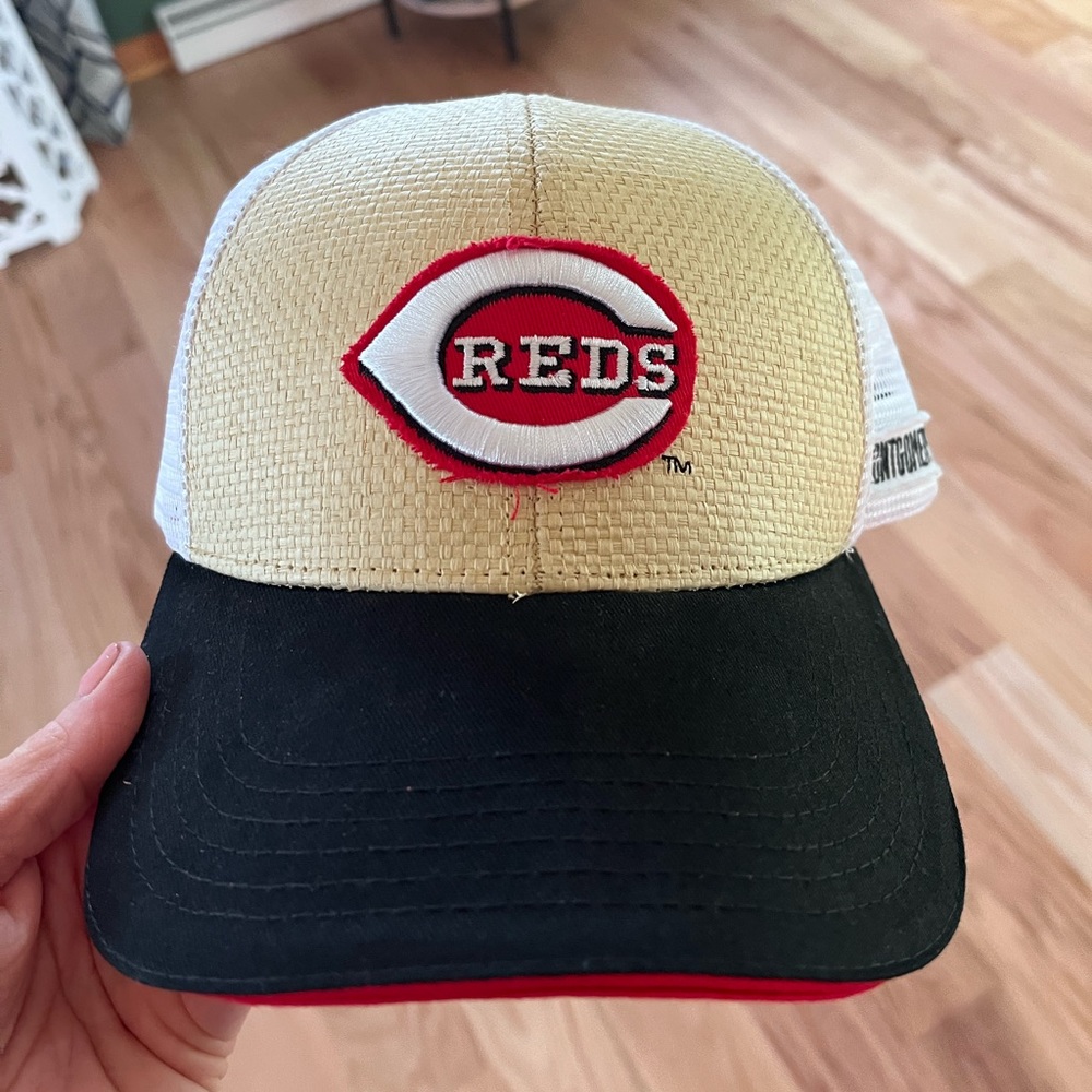 Cincinnati Reds Straw Trucker Hat
